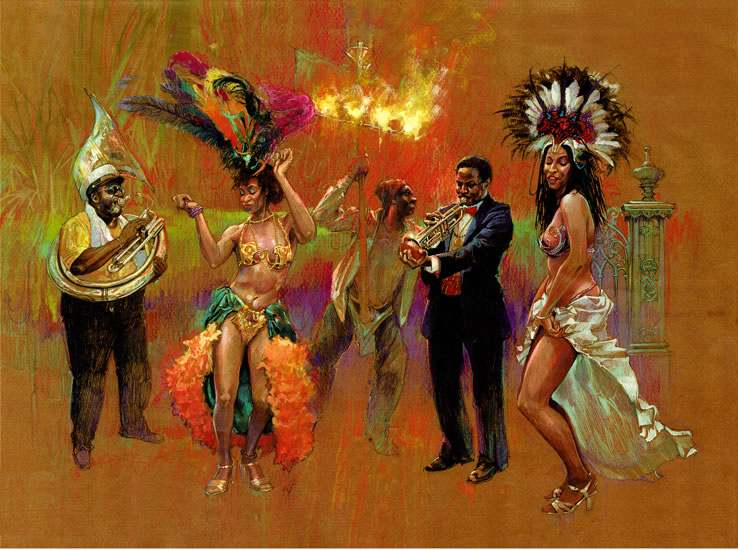 Flames of Mardi Gras ~ large & medium